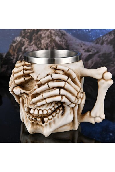 PUFO Skull Don't See metal beer mug in the shape of a skull, 380 ml