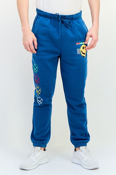 Originals by Brooklyn Cloth Men Graphic Print Jogger Pants, Teal Blue
