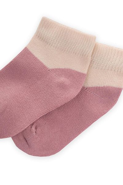 Cigit Двуцветни бебешки чорапи с ботуши 0-4 години, цвят Dusty Rose