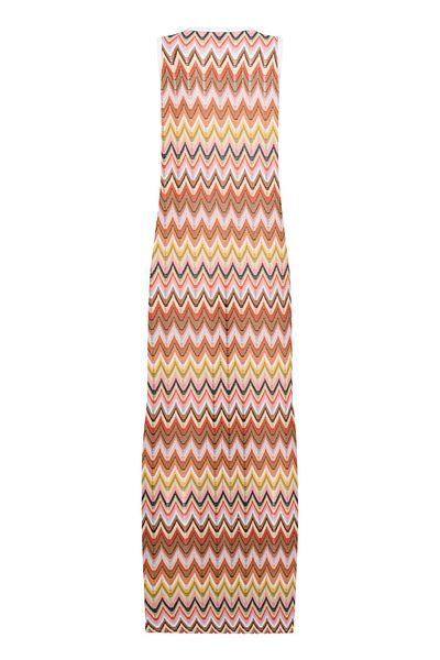 Whenever Company Brown Yellow Orange Zigzag Patterned Beach Flow Vest