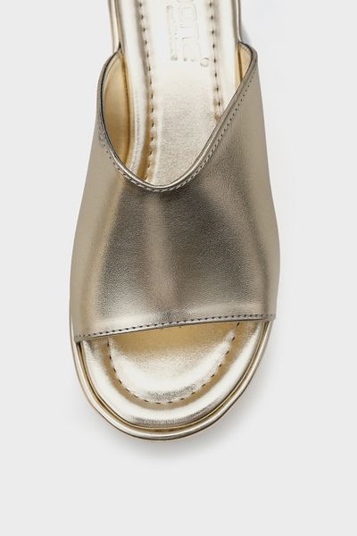 Capone Outfitters Marta Plateau Metallic Single Strap Damen Hausschuhe