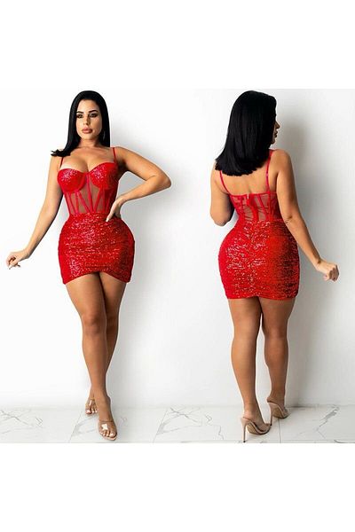 hipnoz butik Women's Sequined Mini Dress