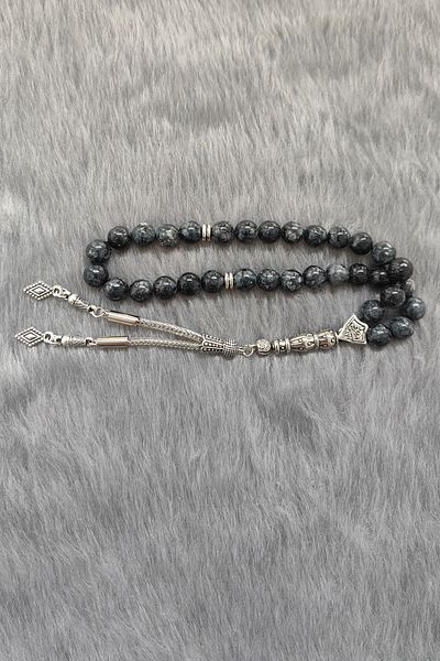 Chavin 8 Mm. Obsidian Stone Natural Stone Rosary Ev89