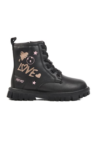 pepino Black Girl's Boots with Fleece Inside