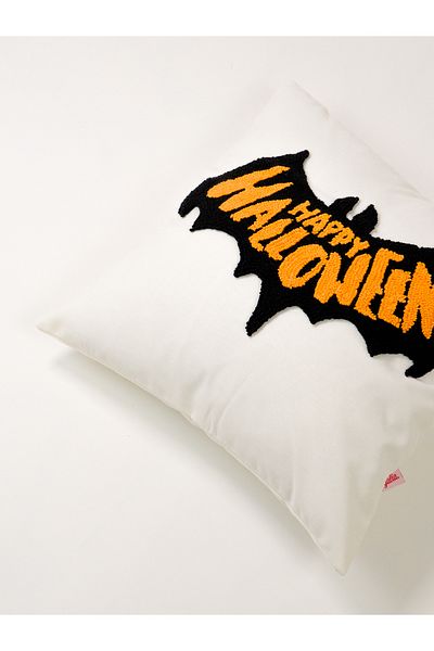 Galia Tasarım Bat Signal - Halloween Bat Figured Punch Pillow Cover