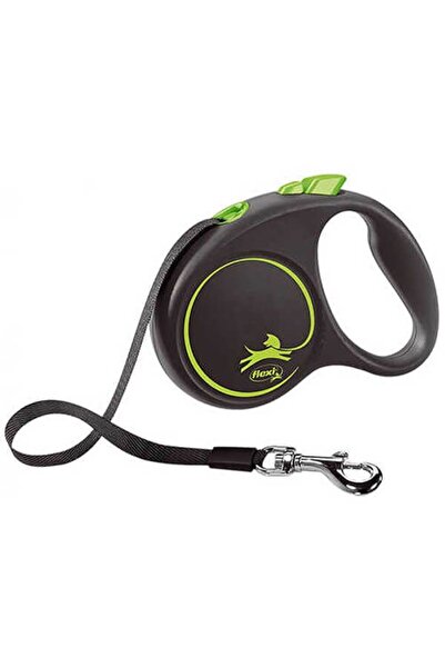 Genel Markalar Black Design Şerit Otomatik Köpek Gezdirme Tasması Yeşil Medium 5 Mt