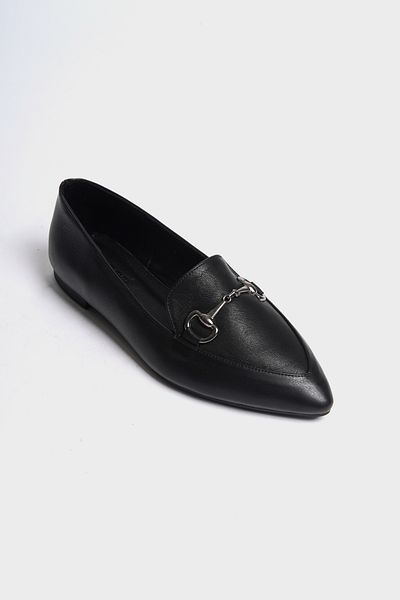 Capone Outfitters Bluby Damen-Ballerinas aus echtem Leder mit spitzer Zehenpartie und Schnalle