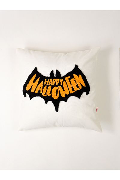 Galia Tasarım Bat Signal - Halloween Bat Figured Punch Pillow Cover