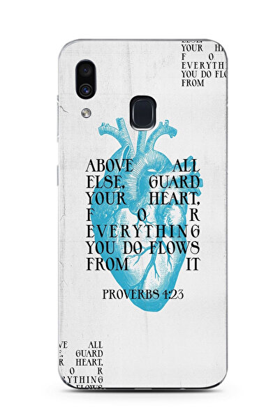 moonset Samsung Galaxy A20 / A30 Uyumlu Kalp Kolaj Tasarımlı Baskılı Şeffaf T...