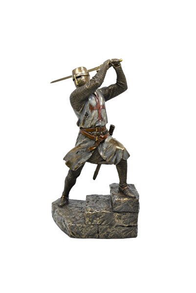 AYDINARTSHOP Veronese Orta Çağ Şövalyesi Heykeli – Kılıç Kaldıran Zırhlı Sava...