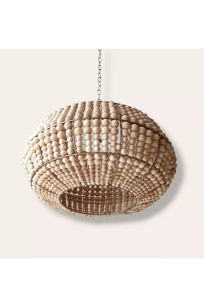 zaasdesign Tasarımı Bohem Ve Iskandinav Dekorasyonu Tasarım Ahşap Boncuklu Avize