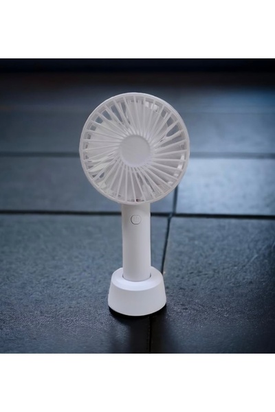 abnturk Beyaz Renkli Mini Fan Şarjlı Soğutucu Taşınabilir Pratik Vantilatör