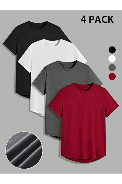 PAVRO Tricou supradimensionat, 4 piese, uni, multicolor