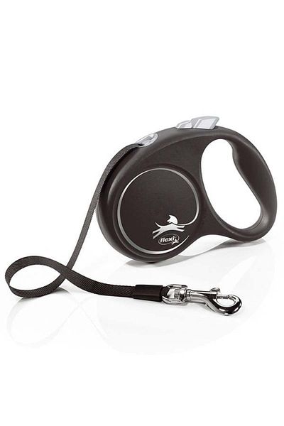 Flexi Black Design Stripe Automatic Dog Walking Collar Black Small 5 Mt