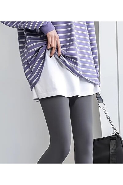 Neşe Erim Penye Kumaş Yırtmaçlı Uzatma Eteği Etekmatik Gömlek Etek