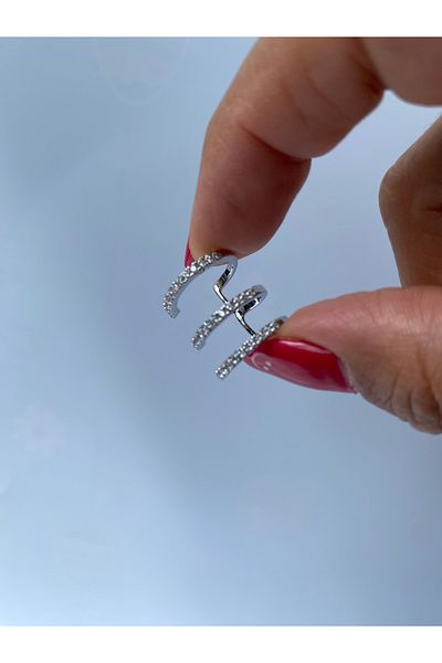 kurukafagift Earcuff Cartilage Pinch Earrings 3 Rows Single Earrings
