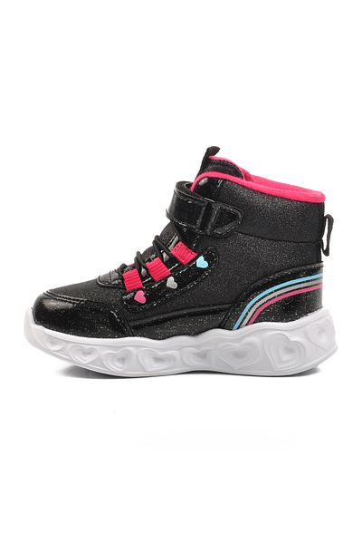 Aspor Black Polyester Blended Girl's Boots