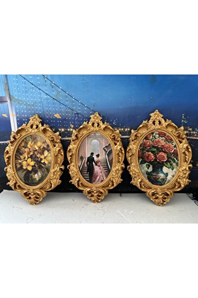 busraconcept El yapımı tablo vintage tarzı 3lü duvar pano