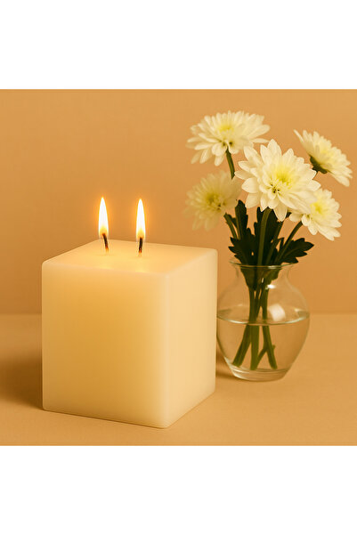 periisii “doğal Kokulu El Yapımı Kare Blok Mum 9x9 Cm | Ipli Fitil | Dekorati...