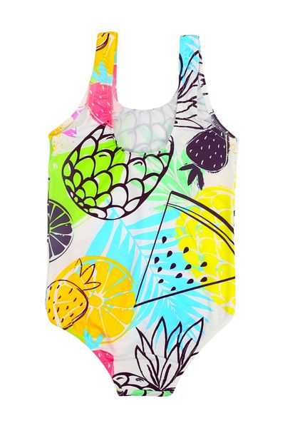 Papiş Girls - Pineapple, Watermelon, Lemon Fruit Pattern Comfortable Quick Swimsuit Sea Pool Beach Swimsuit