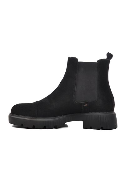 Aspor Black Suede Genuine Leather Men's Chelsea Boots