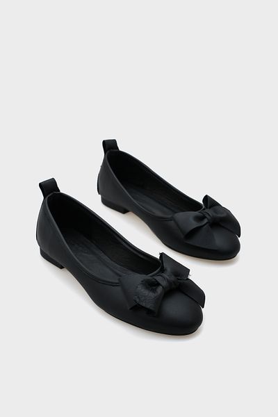 Capone Outfitters Dámske balerínky Bliss z pravej kože s mašľou