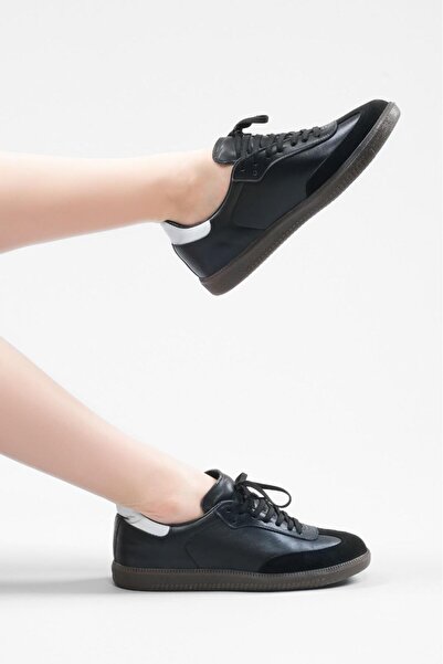 bagcini 4215-1G KADIN DERİ SNEAKER AYAKKABI SİYAH