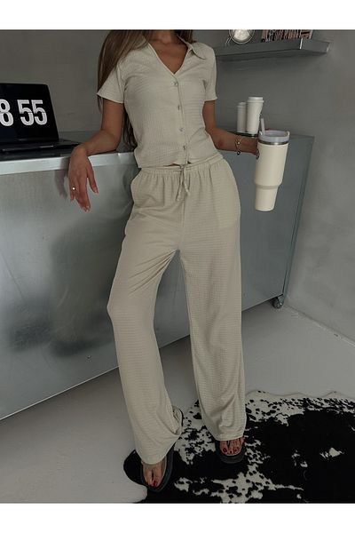 AÈC PRIVÈ Women's New Season Tina Slim Fit Bluz Palazzo Suit 777