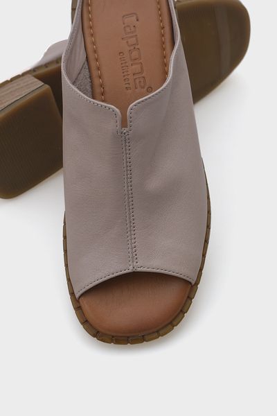 Capone Outfitters Δερμάτινες γυναικείες παντόφλες Nessy με κοντό τακούνι μονό λουράκι