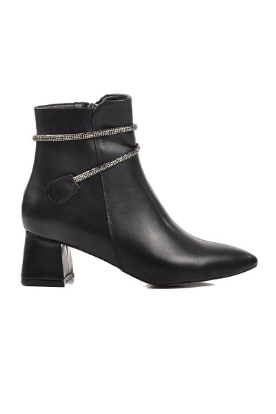 Aspor Black Polyurethane Women's Heeled Boots