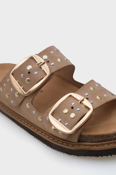 Capone Outfitters Papuci de damă din piele cu împânzire Nicky