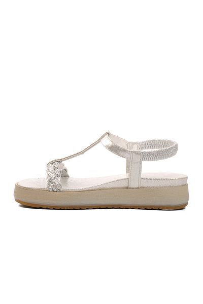 Aspor Silver Gray Women's Flat Sandals