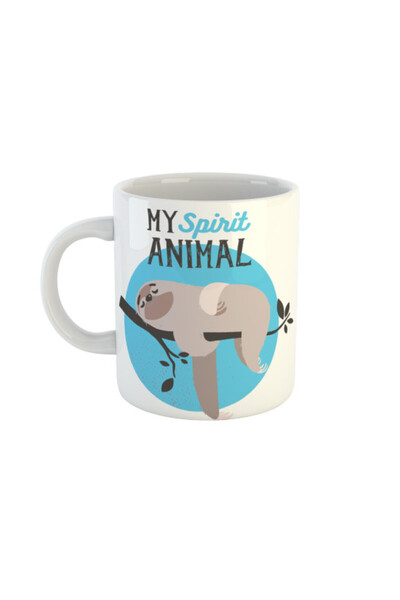 OEM Λευκή κεραμική κούπα My animal spirit, INOVATIX®. 330 ml