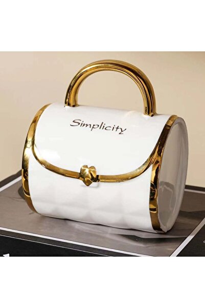 PUFO Fashion Time ceramic mug for coffee or tea, 350 ml, white