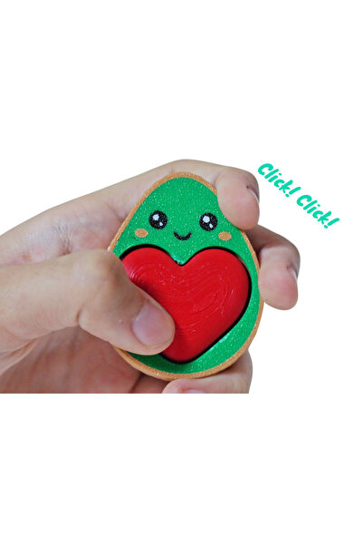 Uzman3D سلسلة مفاتيح على شكل قلب الأفوكادو - ممتعة ومضادة للتوتر!