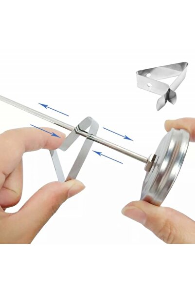 PUFO Kitchen Thermometer 31.5 cm with Long Probe - Stainless Steel, Adjustable Grip