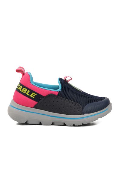 Aspor Navy Blue Fuchsia Kids Sneakers