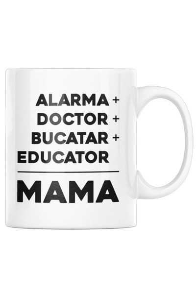OEM Cană albă personalizată „Alarmă, doctor, bucătar, educator, mamă”, INOVATIX®. 330ml