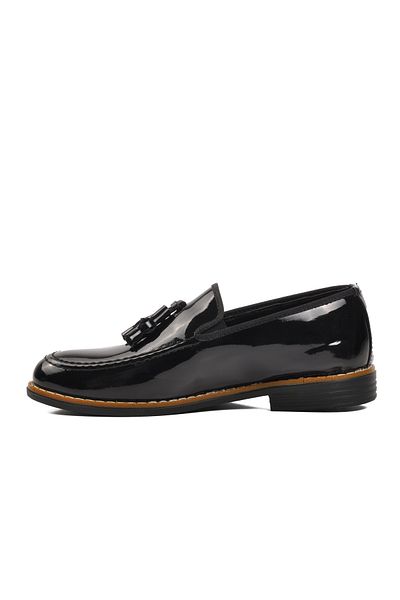 Aspor Black Patent Leather Men's Loafer Shoes
