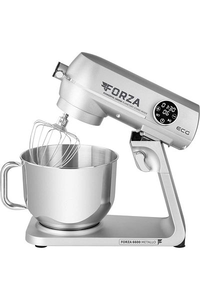 ECG Robot de bucatarie ECG FORZA 6600 Metallo Argento, 1800 W, 6,5 litri, LCD, amestecare planetar