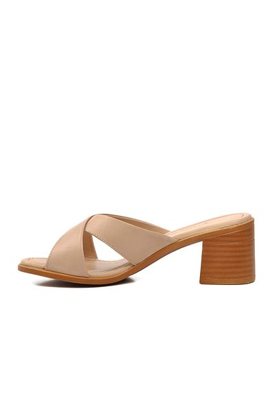 Voyager Beige Women's Heeled Slippers