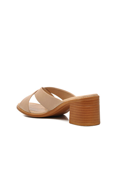 Voyager Beige Women's Heeled Slippers