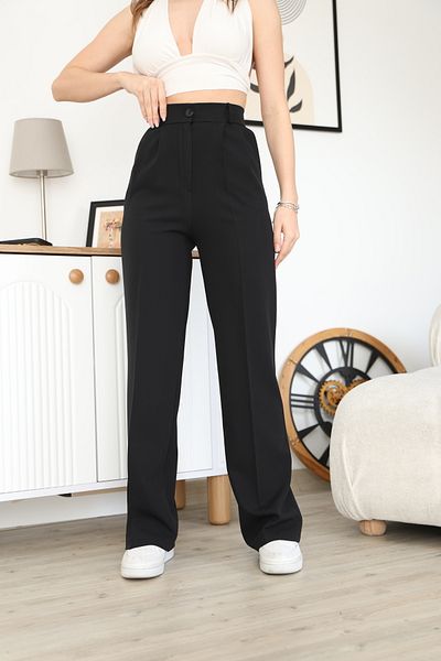 Miss Ariena Schwarze Palazzo-Hose mit hoher Taille für Damen