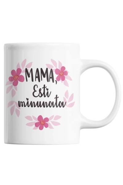 OEM Cană albă personalizată „MAMĂ, ești minunată”, INOVATIX®. 330ml