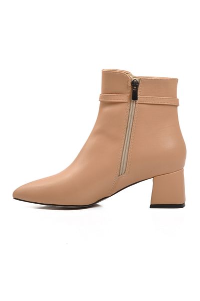Aspor Nude Nut Polyurethane Women's Heeled Boots