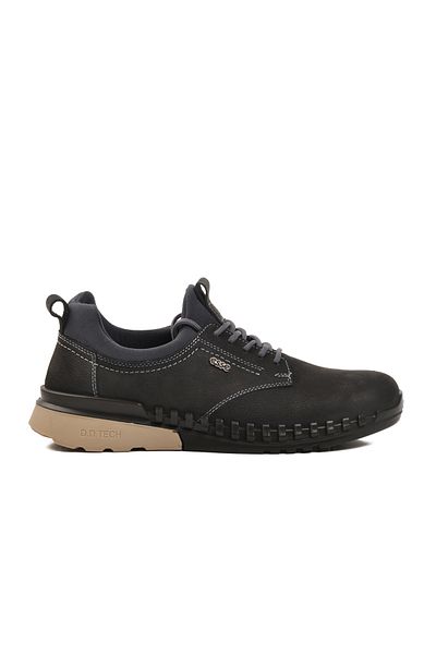 Aspor Anthracite Genuine Leather Orthopedic Men's Casual Shoes