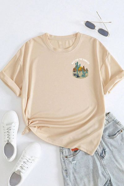 memowear Μπλουζάκι Unisex Arizona με χαλαρή εφαρμογή μπεζ