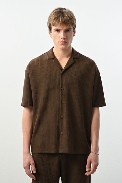 İLKCET MODA Ανδρικό βαμβακερό πουκάμισο Relaxed Cut Oversize