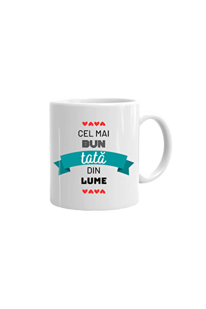 OEM Cană albă personalizată, Cel mai bun tată din lume, INOVATIX®. 330ml