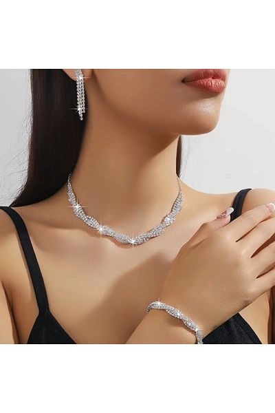 Monarque Silver Color 3 Piece Set Women's Gift Valentine's Gift Birthday Mother's Day Gift